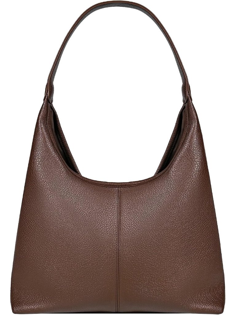 Hobo Bag For Women, Vegan Leather Slouchy Shoulder Bag With Zip Pouch And Key Le